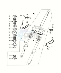 KISBEE 50 A SLN drawing FORKS AND STEERING