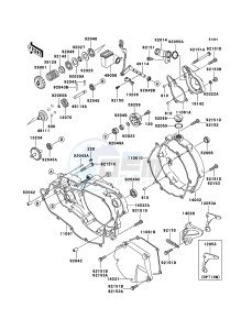 KX250 KX250R8F EU drawing Engine Cover(s)