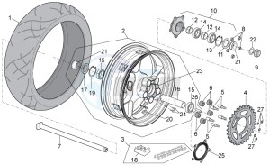 Tuono V4 1100 Factory (USA-CND) USA-CND drawing Rear Wheel