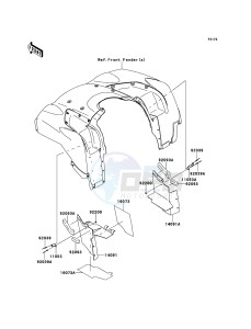 BRUTE FORCE 650 4x4i KVF650FEF EU GB drawing Flap