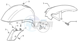 Granturismo 200 L drawing Front and rear mudguard