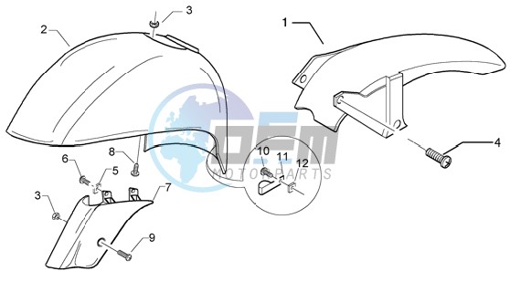 Front and rear mudguard