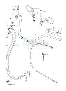 XVS1300A MIDNIGHT STAR (11C9) drawing STEERING HANDLE & CABLE