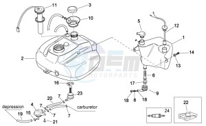 Scarabeo 50 2t e2 net drawing Oil and fuel tank