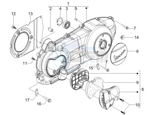 GTV 125 4T Navy (Euro 3) drawing Crankcase cover and cooling