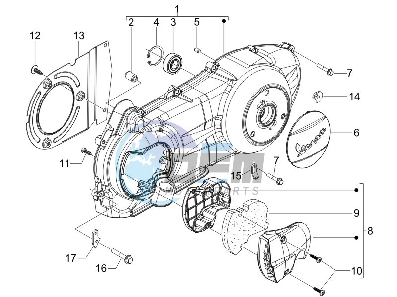 Crankcase cover and cooling