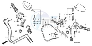 CB600FAA Europe Direct - (ED / ABS 25K) drawing HANDLE LEVER/SWITCH/ CABLE