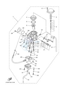 YFM450FWA YFM45GDXG GRIZZLY 450 IRS (1CUT) drawing CARBURETOR