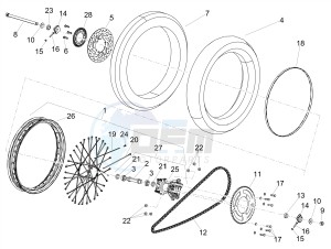 SX 125 E4 (APAC) drawing Rear wheel