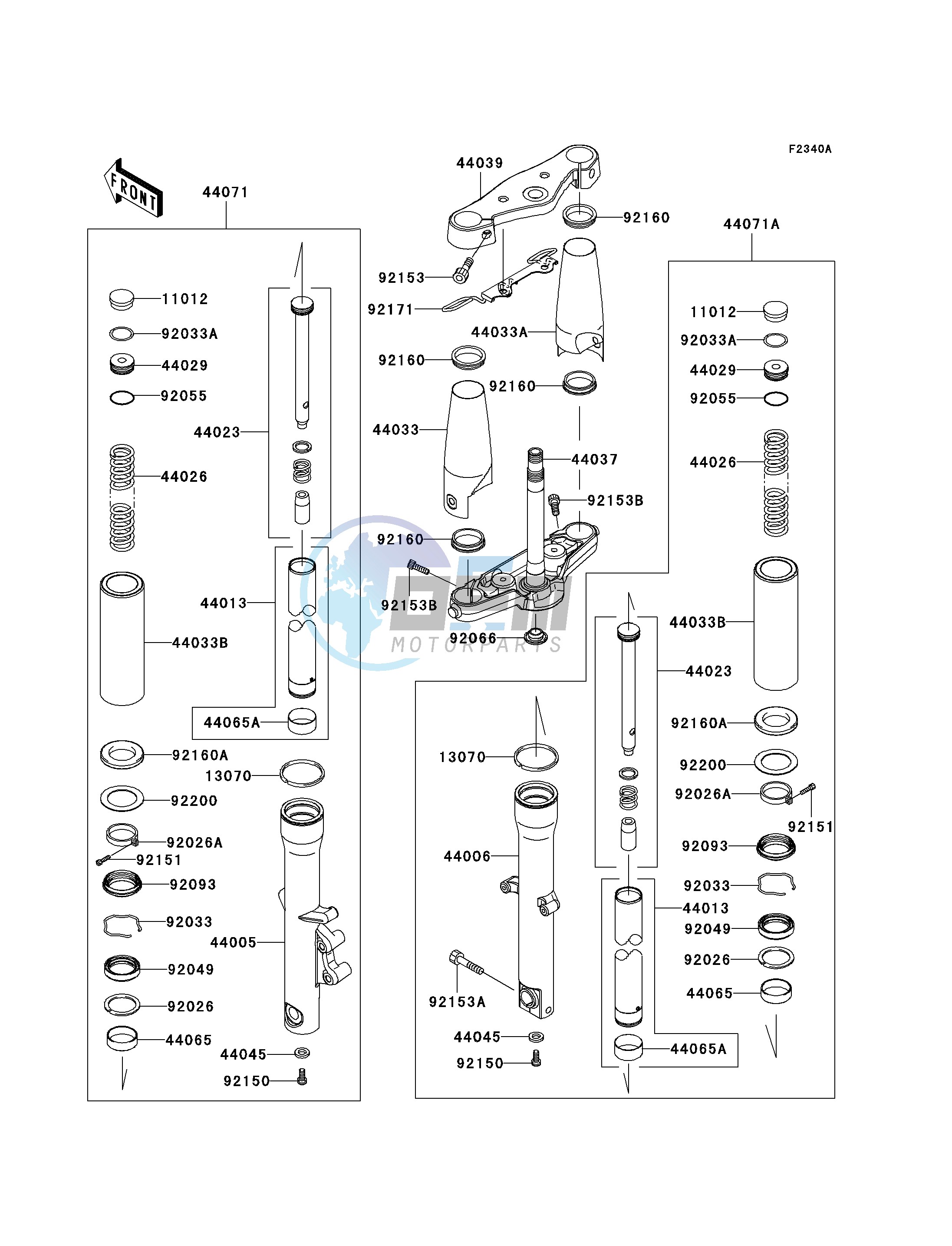 FRONT FORK-- JKAVN2B1 7A015509 - - -