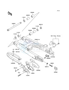 KX85 / KX85 II KX85B8F EU drawing Swingarm