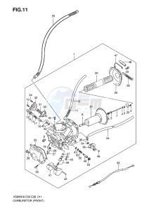 VS800 (E3-E28) INTRUDER drawing CARBURETOR (FRONT)