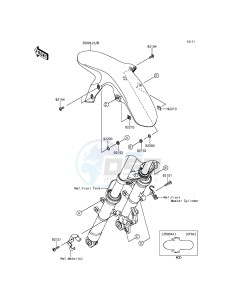 NINJA_250SL BX250AFF XX (EU ME A(FRICA) drawing Front Fender(s)