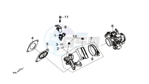 MAXSYM 600 I ABS EXECUTIVE EURO4 L7 drawing INLET /  FUEL INJECTOR /  THROTTLE VALVE