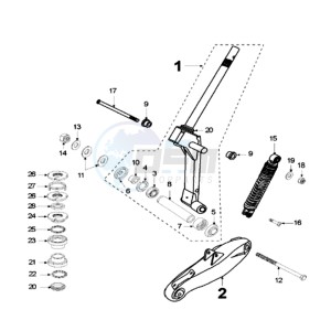 FIGHT EP drawing FRONT FORK / STEERINGHEAD