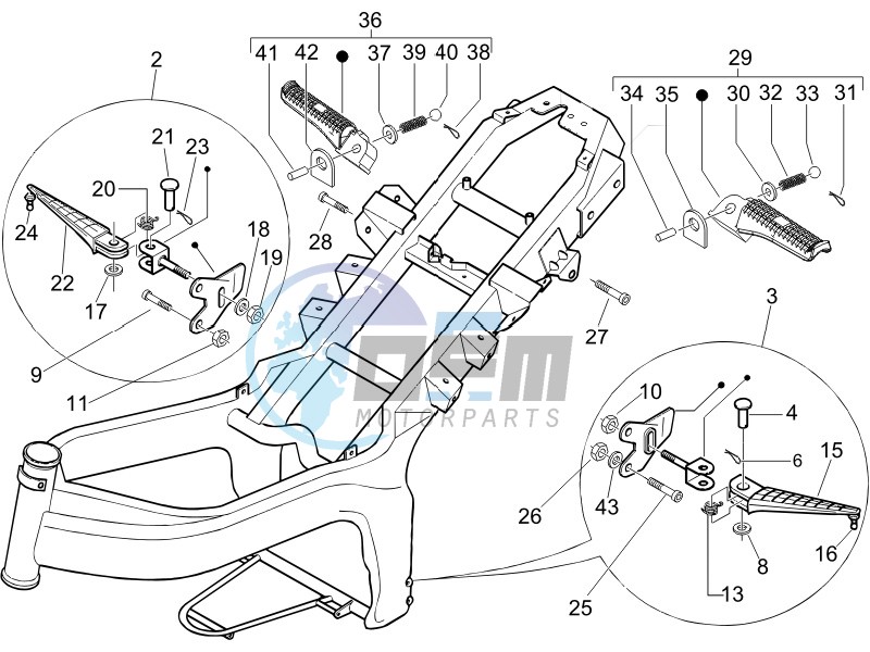 Central cover - Footrests