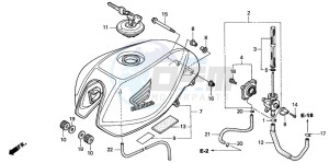 CB600F CB600F drawing FUEL TANK (CB600F2/F22)