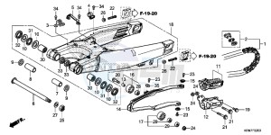 CRF250RF CRF250R Europe Direct - (ED) drawing SWINGARM