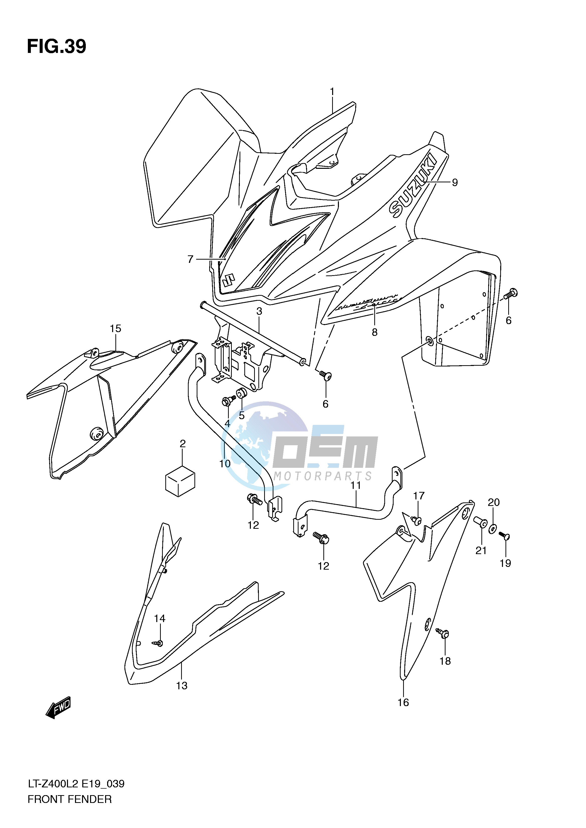 FRONT FENDER (LT-Z400L2 E19)