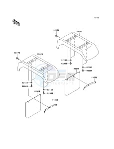 MULE 3010 DIESEL 4x4 KAF950B7F EU drawing Rear Fender(s)