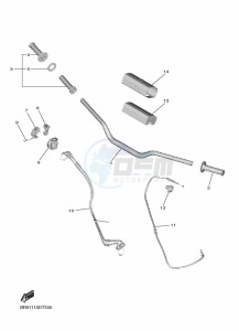 YZ450F (B2W6) drawing STEERING HANDLE & CABLE