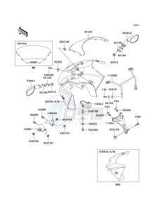 ZX 900 C [NINJA ZX-9R] (C1-C2) [NINJA ZX-9R] drawing COWLING