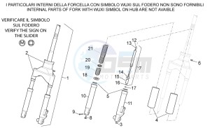 Scarabeo 50 Di-Tech drawing Front Fork