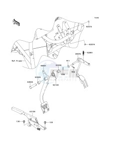 KAF 400 B [MULE 600] (B6F-B9F) B7F drawing BRAKE PEDAL_THROTTLE LEVER