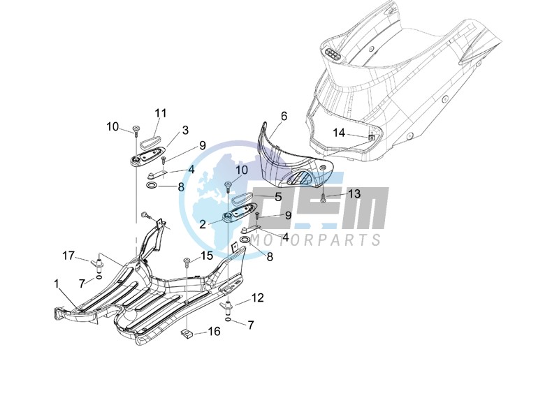 Central cover - Footrests