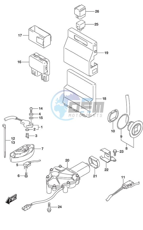 PTT Switch/Engine Control Unit (Model: TG/ZG)