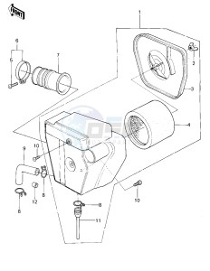 KL 250 A [KLR250] (A1-A2) [KLR250] drawing AIR CLEANER -- 78-79 KL250-A1_A1A_A2- -