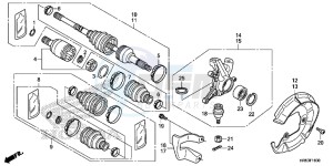 TRX500FM5H Europe Direct - (ED) drawing FRONT KNUCKLE/FRONT DRIVESHAFT