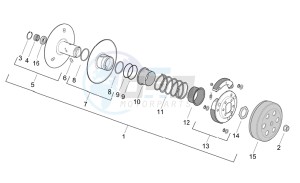 Scarabeo 50 2t e2 (eng. piaggio) drawing Clutch