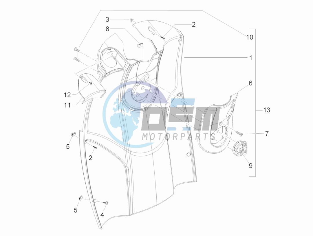 Front glove-box - Knee-guard panel