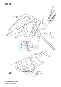 LT-R450 (E28-E33) drawing FUEL TANK COVER (MODEL K6 K7)