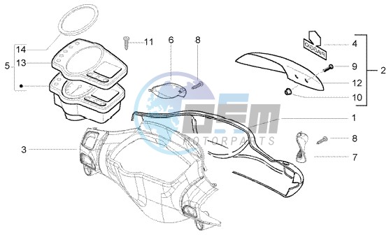 Speedometers Kms. - handlebar cover