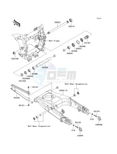 KRF 750 F [TERYX 750 4X4 NRA OUTDOORS] (F8F) C8FA drawing SWINGARM