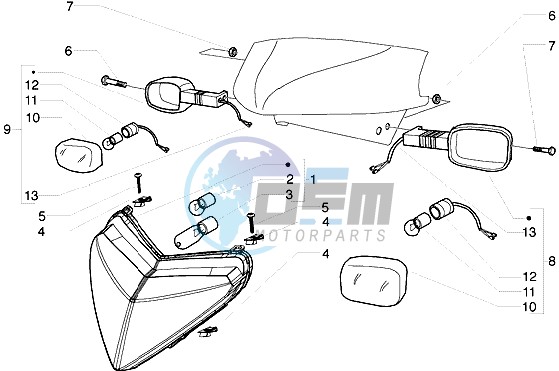 Front lights and turn signal lamps