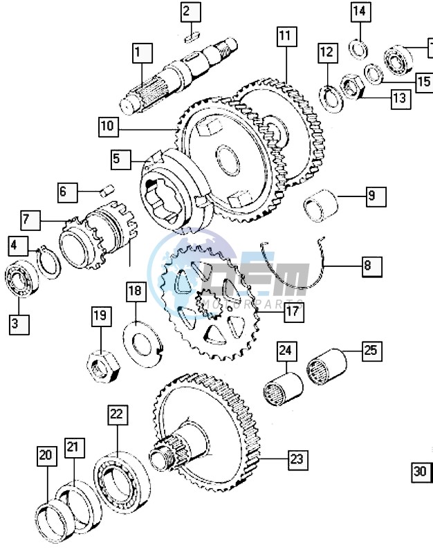 Countershaft-mainshaft