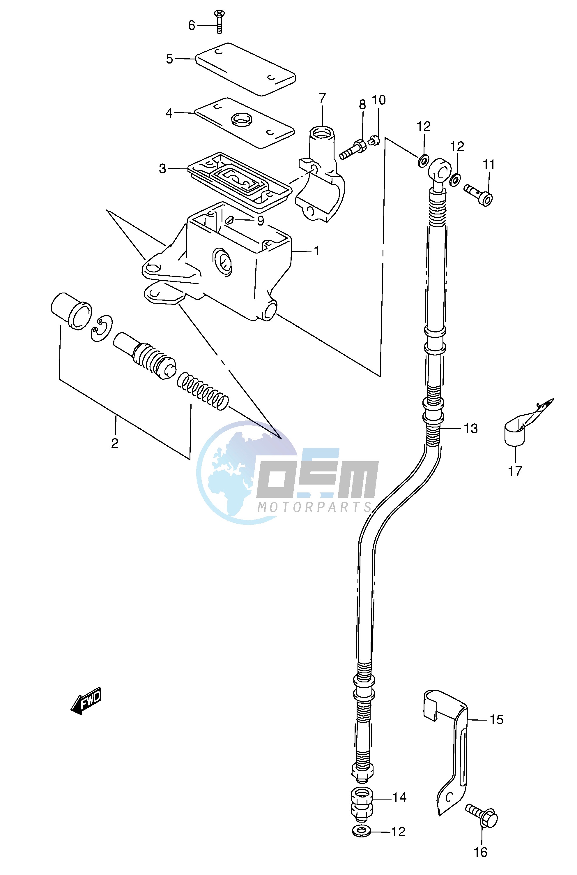 FRONT MASTER CYLINDER (MODEL W X Y K1)