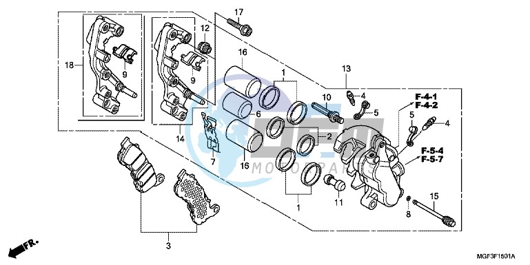 FRONT BRAKE CALIPER (FJS600A9 2KO/ FJS600AB/ DB)