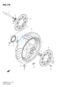 GSF650 (E21) Bandit drawing FRONT WHEEL (GSF650AL1 E21)