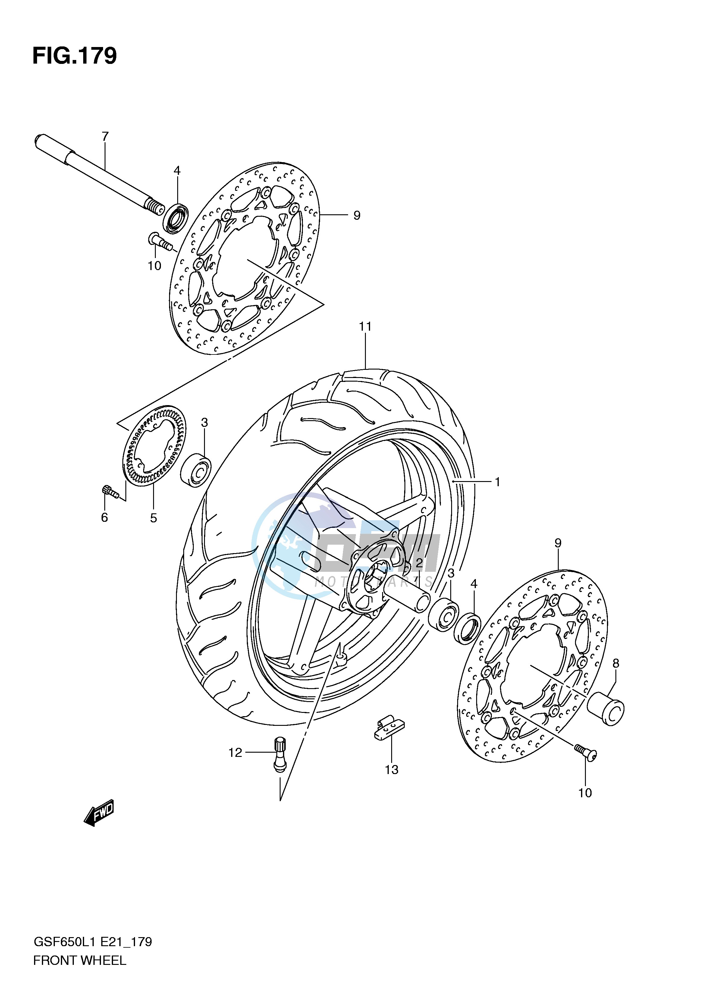 FRONT WHEEL (GSF650AL1 E21)