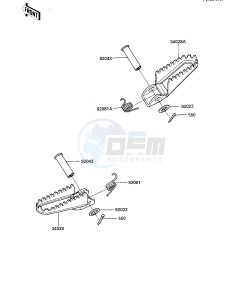 KX 125 D [KX125] (D1) [KX125] drawing FOOTRESTS