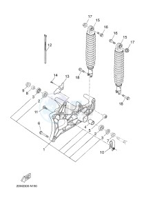 YPR125RA XMAX 125 ABS EVOLIS 125 ABS (2DM4) drawing REAR ARM & SUSPENSION