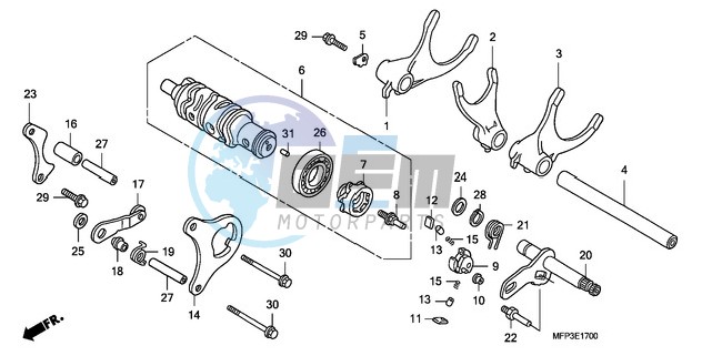 GEARSHIFT DRUM/GEARSHIFT FORK