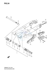 RM250 (E19) drawing REAR SWINGING ARM