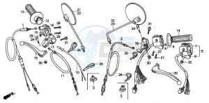 MT50F drawing HANDLE LEVER/CABLE/ SWITCH