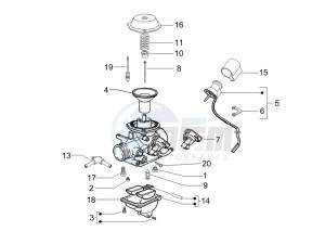 Beverly 125 e3 drawing Carburetors components