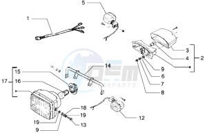 GSM 50 drawing Front lights and turn signal lamps